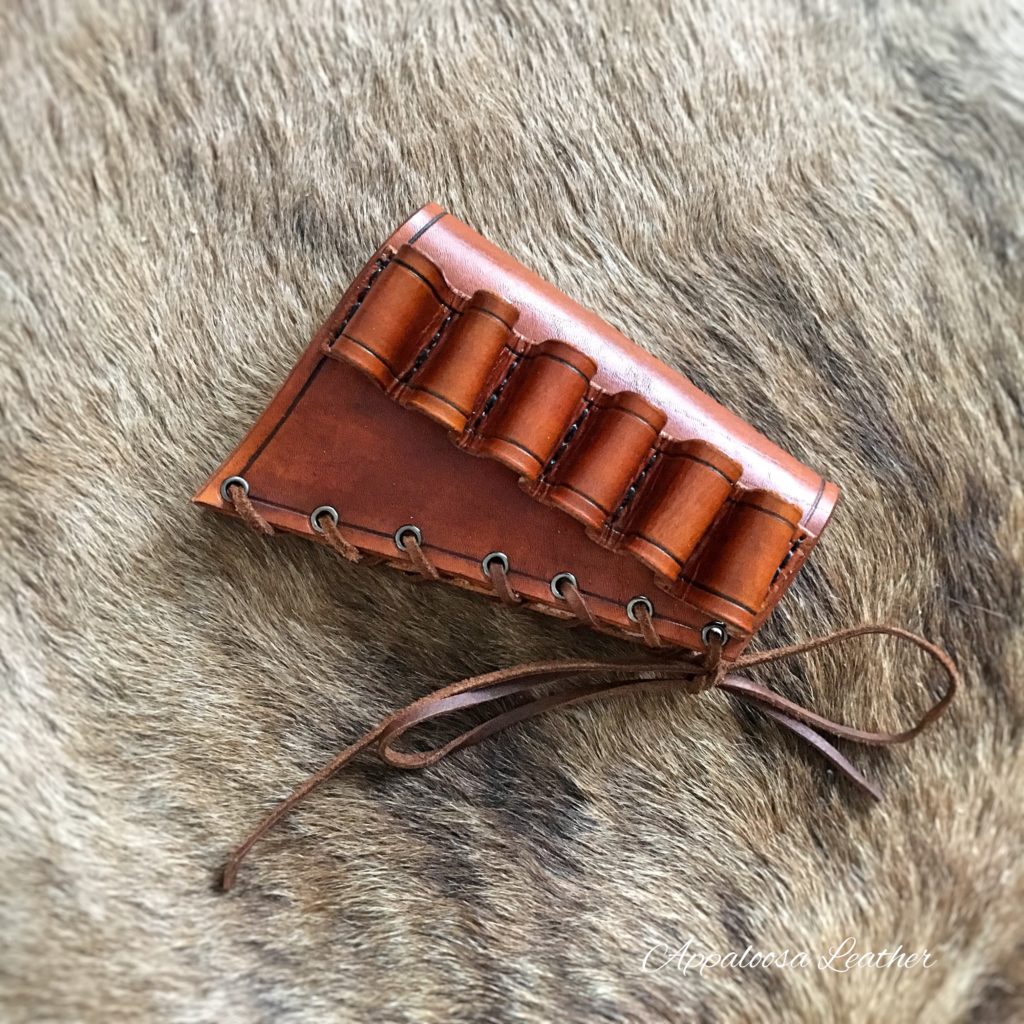 12 gauge ammo leather buttstock cover