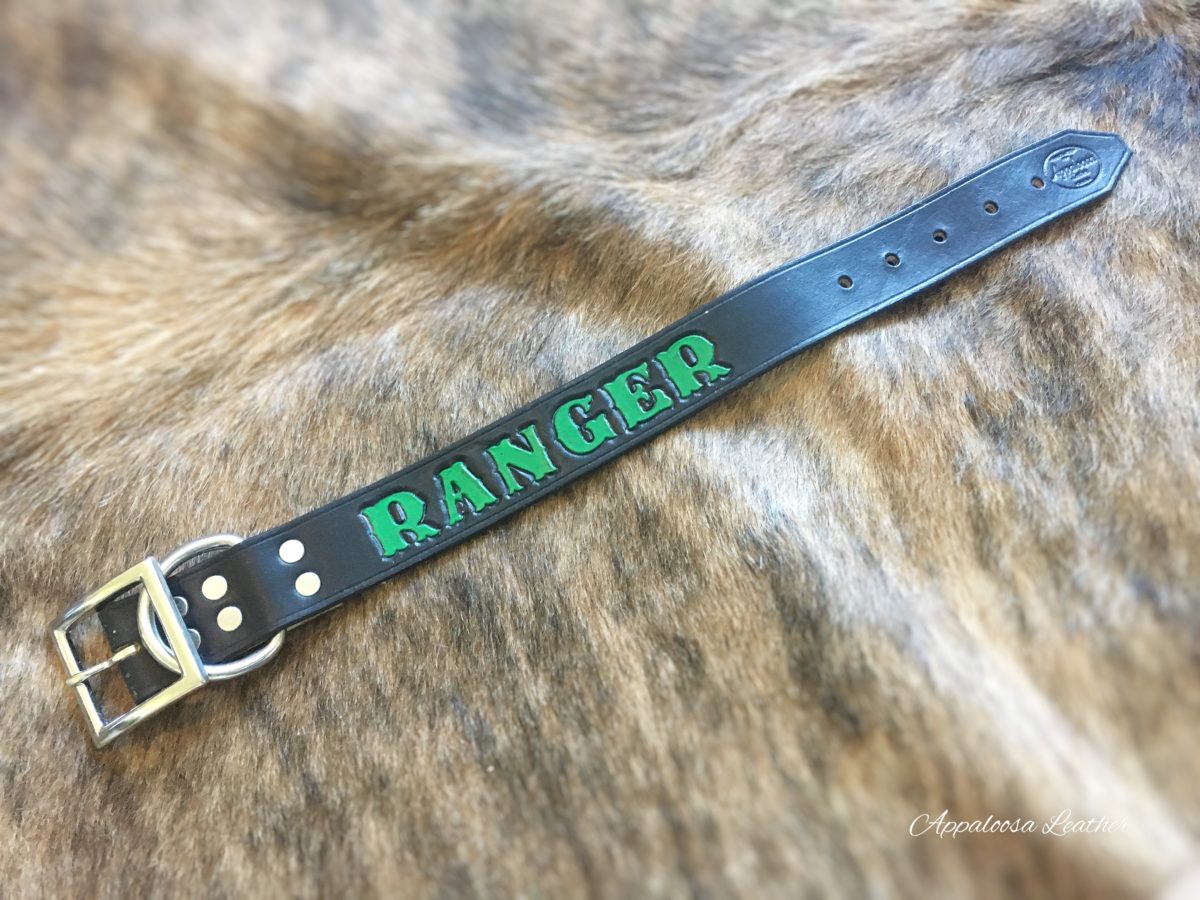 Custom leather dog collar