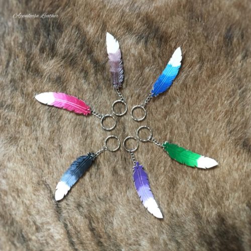 Ombre feather key chains