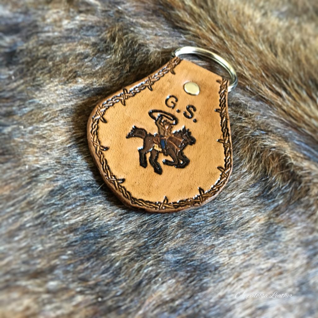 Rodeo horse custom leather key chain