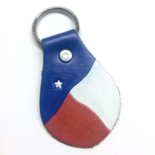 Texas Flag leather Keyfob