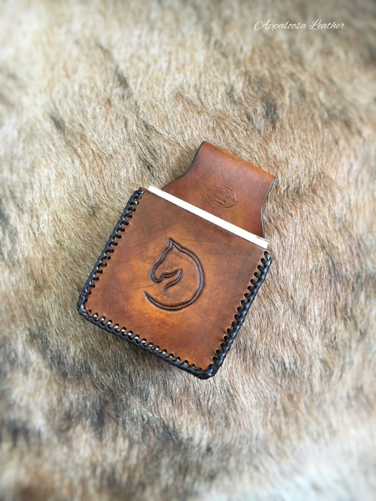 horse head leather shot shell pouch 12 gauge