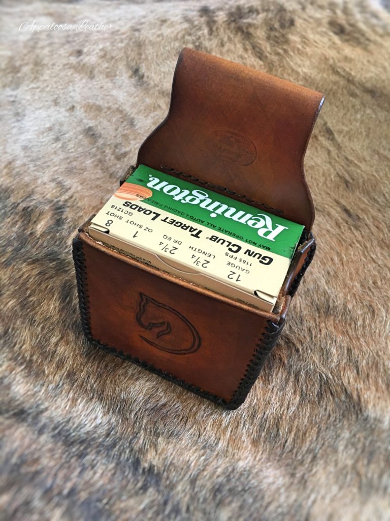 horse head leather shot shell pouch 12 gauge