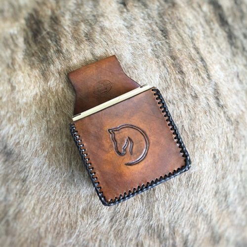 horse head leather shot shell pouch 12 gauge