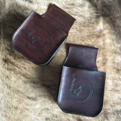 Dark brown horse leather shell pouch