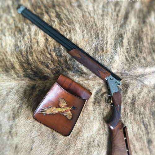 Pheasant leather shooting pouch