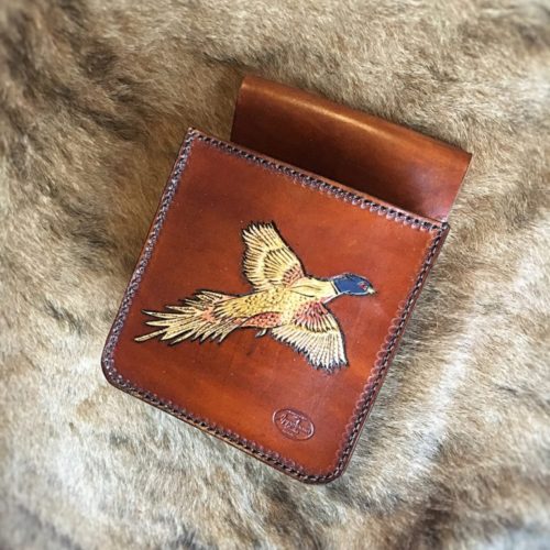 Pheasant leather shooting pouch