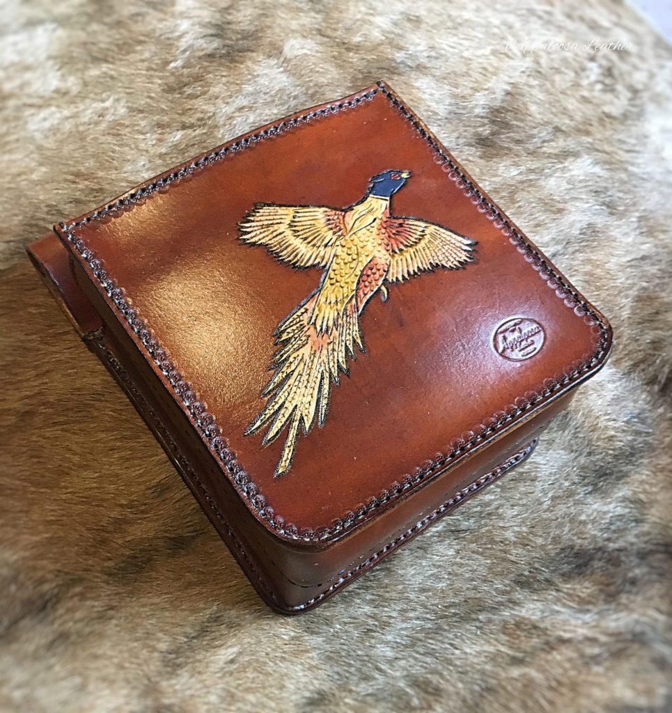 Pheasant leather shooting pouch