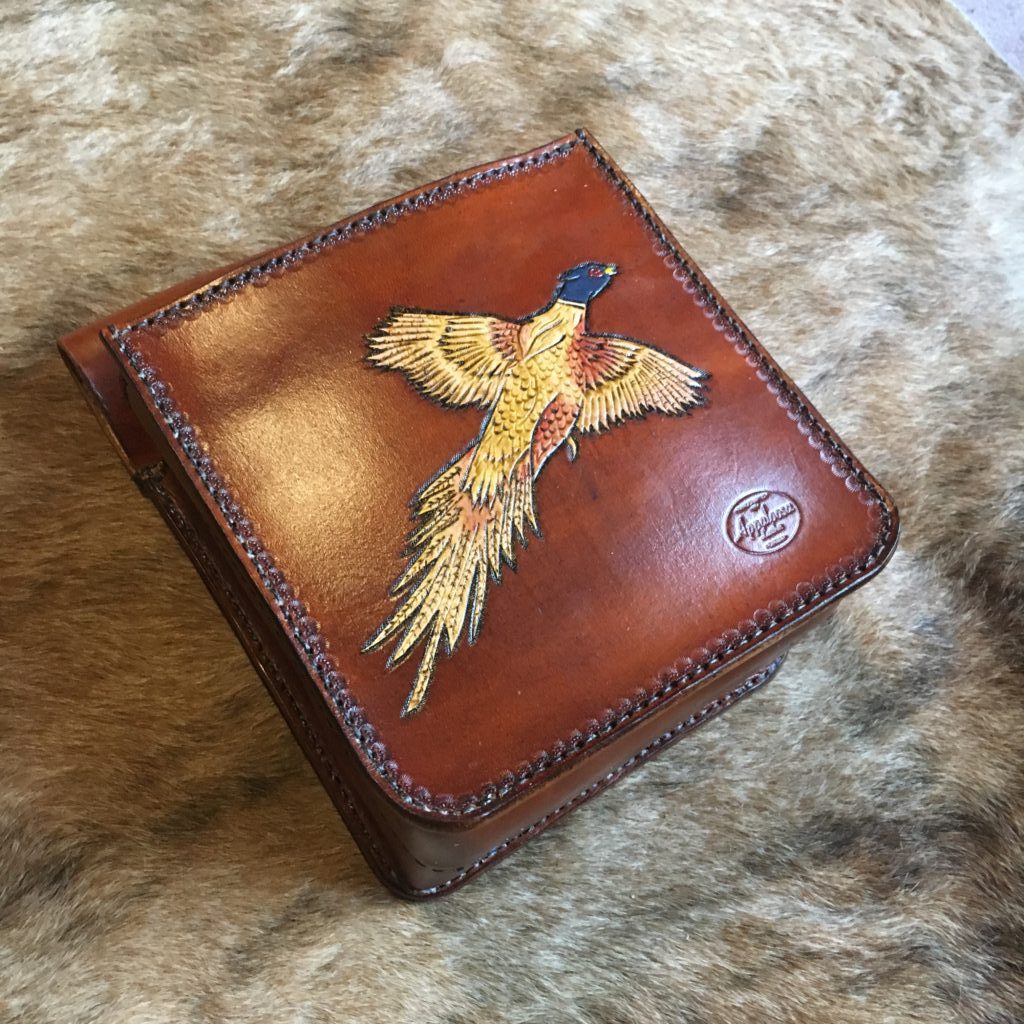 Pheasant leather shooting pouch