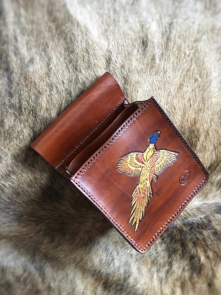 Pheasant leather shooting pouch