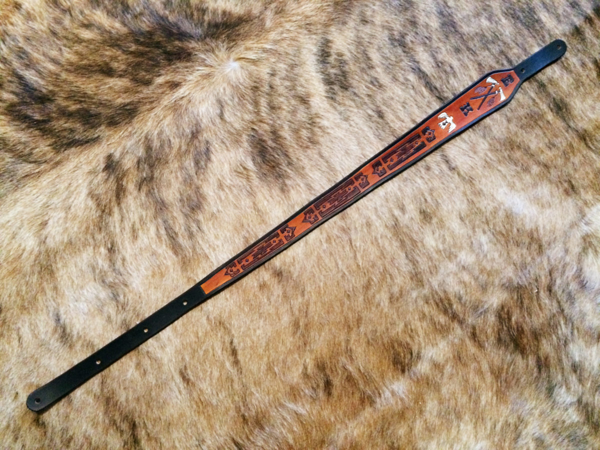 Tomahawk leather rifle sling custom initials