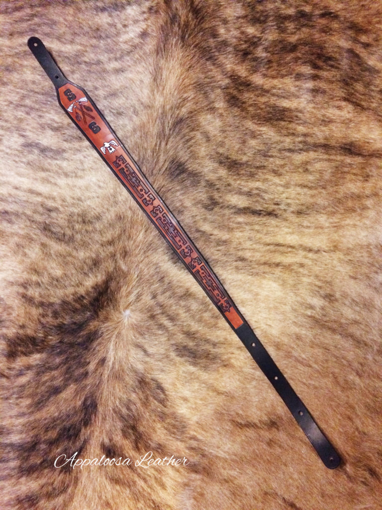 Tomahawk leather rifle sling custom initials