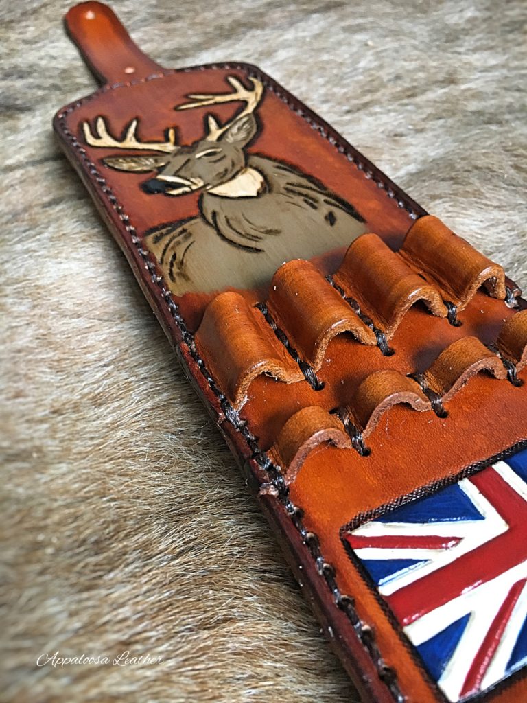 22250 Ammo Loops on a Custom Rifle Sling Appaloosa Leather