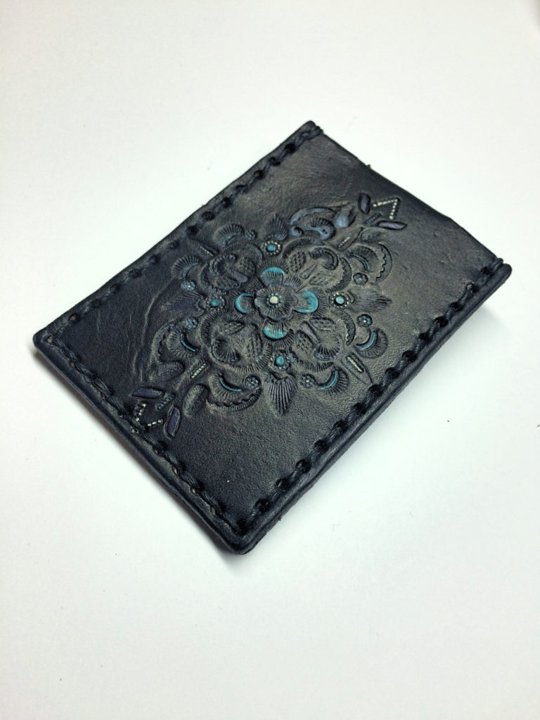 black front pocket wallet leather