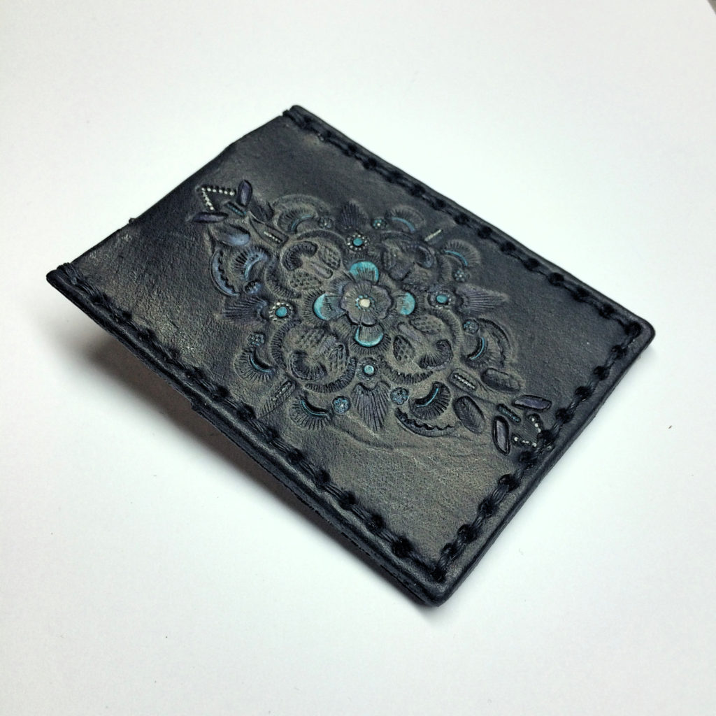 black front pocket wallet leather