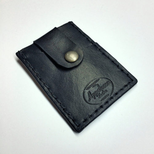 leather black slim minimalist card wallet