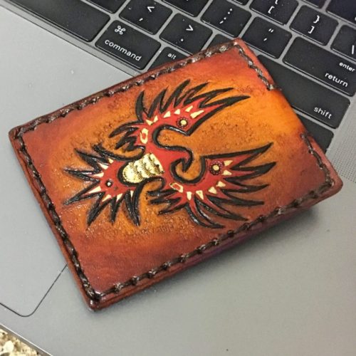 leather thunderbird front pocket slim wallet