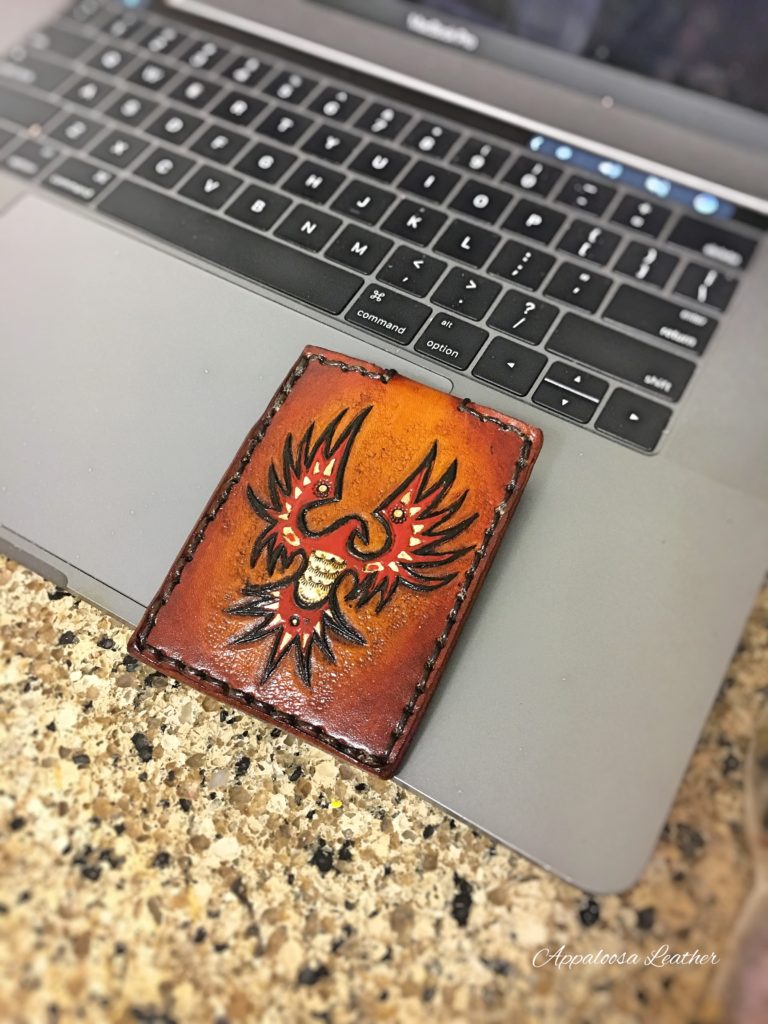 leather thunderbird front pocket slim wallet
