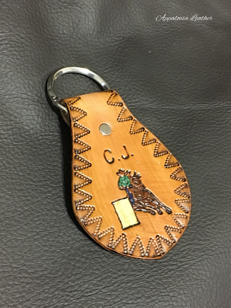 Custom Barrel Racer Key Fob