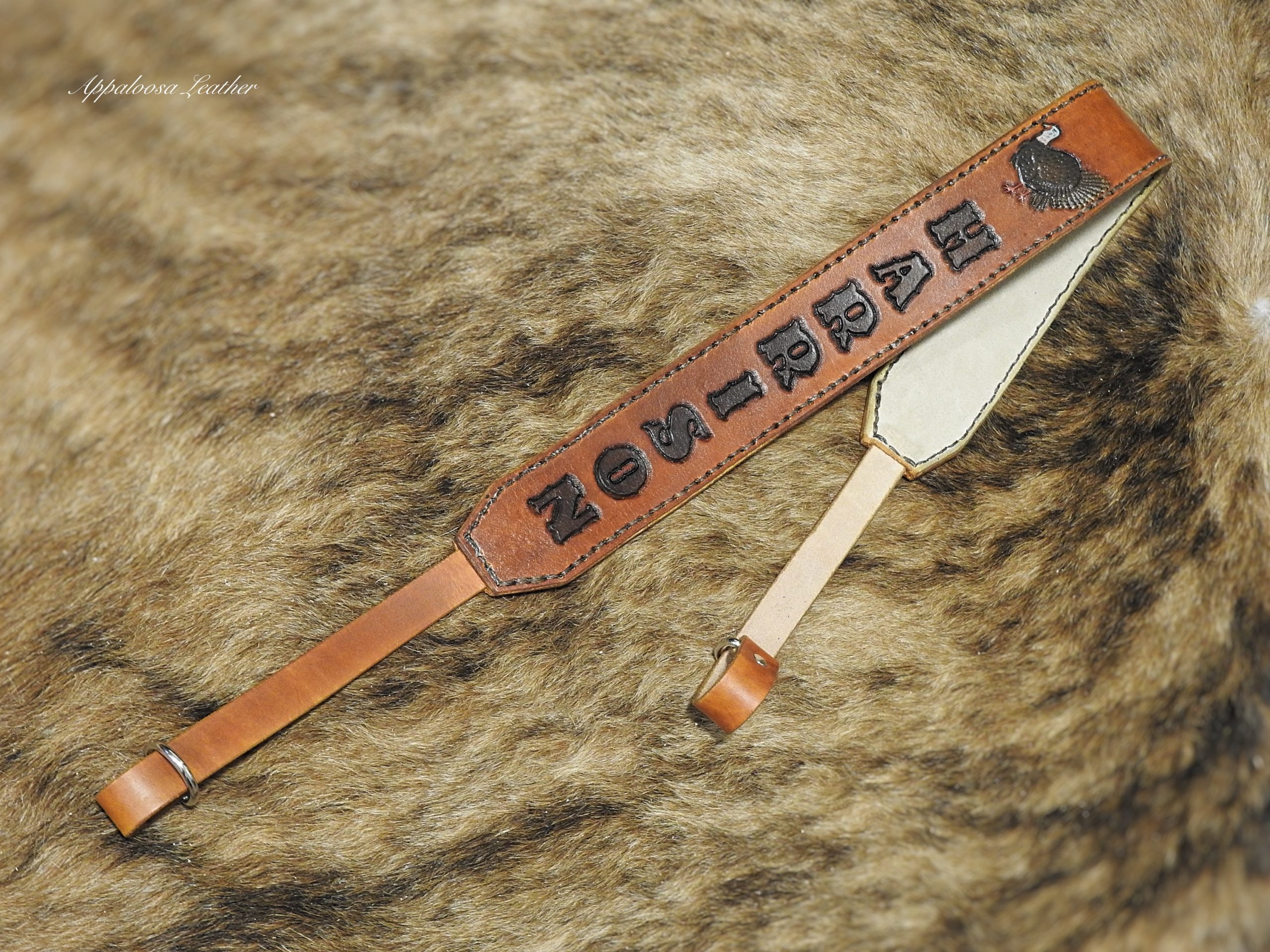 Custom Leather Game Straps and Turkey Totes - Appaloosa Leather